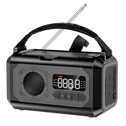 Notfallradio 12000mAh – Solar, Handkurbel, LED, USB-Ladefunktion